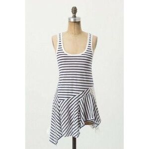 Anthropologie RIC RAC Eliza Racer Back Lace Stripe Tank Top Knit Small